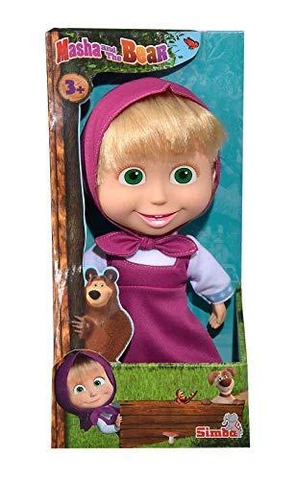 Masha and The Bear 109306372 Doll-23cm, Nylon/A, 23cm Soft Bodied Masha Doll Cover