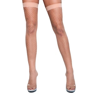 Fence Net Thigh Highs Wide Fishnet Stockings Punk Rock Nylons Hosiery 1921 - Picture 1 of 16