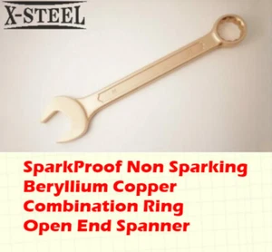 SparkProof Non Sparking Be-Cu Beryllium Copper Combination Ring Open End Spanner - Picture 1 of 4