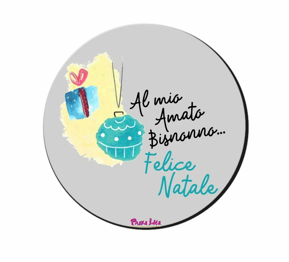 mouse pad tappetino pc rotondo scritta alla mio amato bisnonno natale regalo - Immagine 1 di 1