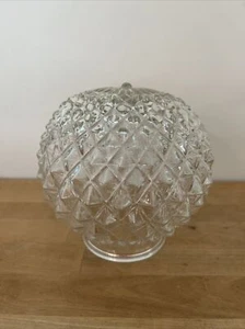 Tono globo de luz ajustador vintage de vidrio con punta de diamante transparente de 3 1/8 - Imagen 1 de 5