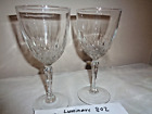 Set Of 2 Luminarc Crystal Water Goblets Wineglasses 6.75? Sherry Diamonds 8 OZ