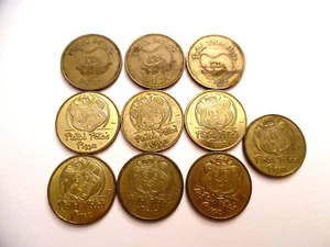 Lote De 10 Fichas De Colección Pistola Pete's Pizza (3) Sombrero Grande Reverso OTO - Imagen 1 de 4