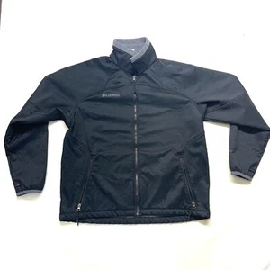 Chaqueta Columbia Para Hombre Grande Negra Suave Shell Forrada de Vellón Cuello Simulado Cremallera Completa - Imagen 1 de 11