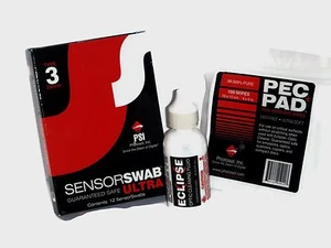 PHOTOSOL KIT - SENSOR SWAB 24mm TYPE 3 12PK & 2oz ECLIPSE & PEC PAD 4x4" 100PK - Picture 1 of 9