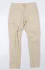 French Connection Womens Beige Cotton Trousers Size 8 L29 in Regular Button