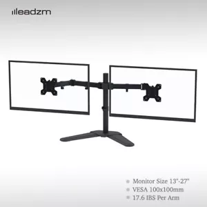Dual LCD Computer PC Monitor Arm Mount Desk Stand 13-27" Screen Riser TV Bracket - Picture 1 of 10