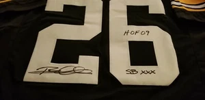 PITTSBURGH STEELERS ROD WOODSON AUTOGRAPHED SIGNED BLACK LARGE JERSEY JSA COA - Picture 1 of 6