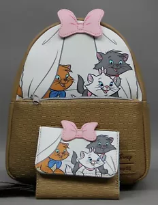 Disney Loungefly The Aristocats Kittens Basket Mini Wallet & Backpack NWT - Picture 1 of 4