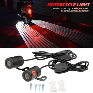 Motorcycle Car Projector Angel Wing LED Lamps Modified Tail Lights Welcome Bulbs - Picture 1 of 22