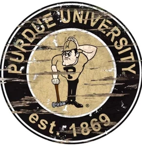 Purdue Boilmakers 24” Wood Round Sign by Fan Creations-New in Box - Picture 1 of 1