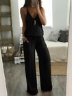 Pants Sleeveless Playsuit V Neck Jumpsuit Womens  Leg Suit Summer  Wide Sexy