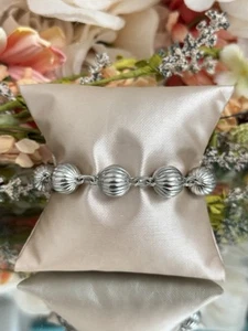 Judith Ripka Sterling Silver Diamonique Pave Ball Chain Bracelet 7” - Picture 1 of 6