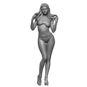 1/12 Resin Model Kit Modern Beautiful Girl Speed Racer Unpainted - Picture 1 of 4