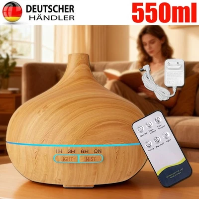 550ML Ultrasonic Humidifier Aroma Diffuser Diffuser Humidifier 7 LED Light - - Image 1 of 4