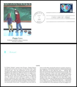 1991 Love Sc 2535 FDC Fleetwood heart-shaped globe world unity peace planet - Picture 1 of 1
