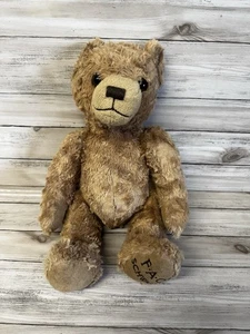 "Oso marrón negro FAO aspecto vintage 2017 botón de latón 17"" peluche rústico" - Imagen 1 de 5