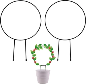 SAVITA 2PCS Metal Garden Trellis for Plant Climbing, 13 Inch Decorative Potte... - Picture 1 of 6