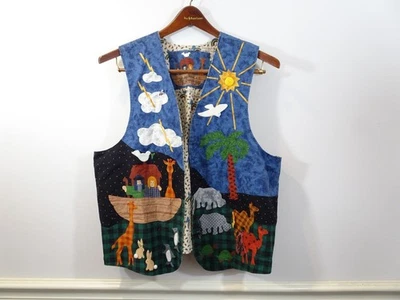 Noahs Ark Vintage Vest Handmade Reversible Grandma Core One Size Sunday School - Image 1 of 4