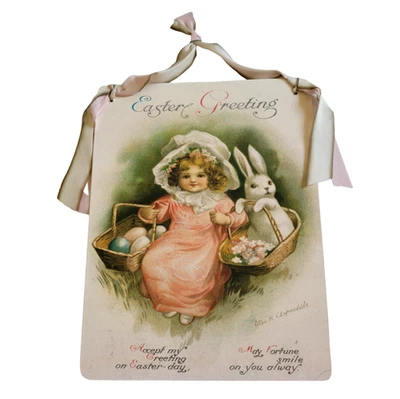 Moonlight & Roses Easter Greeting Birchwood Postcard Wall Art - Marta E. Peters - Image 1 of 4