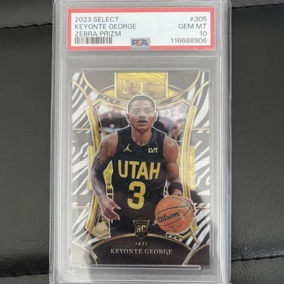 Keyonte George 2023 Panini Select #305 Zebra Prizm RC Mezzanine PSA 10 Case Hit - Image 1 of 2