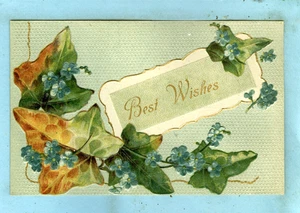 2. von 2 geprägten, "Best Wishes" Vergissmeinnicht und Efeublättern... - Bild 1 von 2