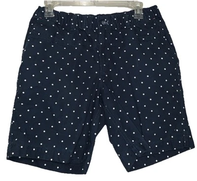 Columbia Women's Size M Navy Blue & White Polka Dot Snap Waist Cotton Shorts - Изображение 1 из 4