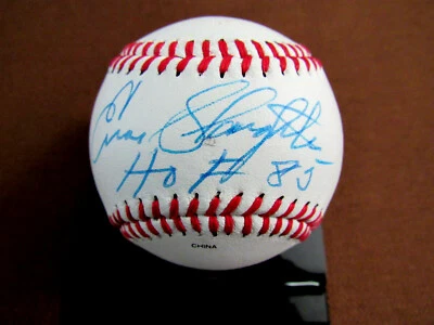 ENOS SLAUGHTER HOF 85 WSC CARDINALS YANKEES SIGNED AUTO VINTAGE BASEBALL JSA  - Image 1 of 3