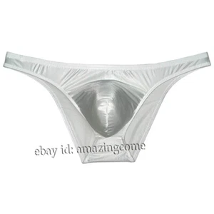 Men's Skimpy Briefs Underwear Male Glossy Pouch Underpants Hipster Bikini Briefs - Picture 1 of 60