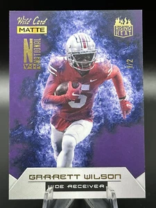 2022 Wild Card Matte - The National GARRETT WILSON Purple Rising Heat /2 🔥 Jets - Picture 1 of 2