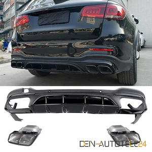 Heckdiffusor Endrohr für Mercedes GLC X253 SCHWARZ 63 AMG Optik Nightpaket - Bild 1 von 6