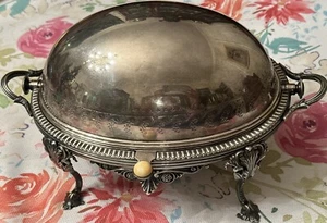 EDAD EDUARDIANA DEL ESTADO PLATA Cabeza de León Marca CUPULA GIRATORIA SERVIDOR VEGETAL - Imagen 1 de 15