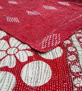 Kantha Rembourré Vintage Duvets Ralli Gudri Indien Handmade Couverture NKQ1014 - Photo 1 sur 11