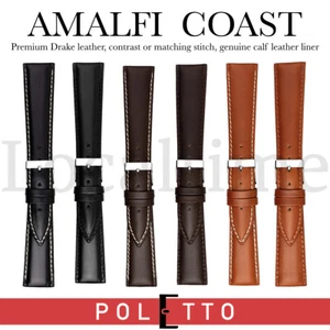 AMALFI COAST Superior DRAKE Leather Watch Straps Taper+ By Poletto Cinturini IT - Picture 1 of 11