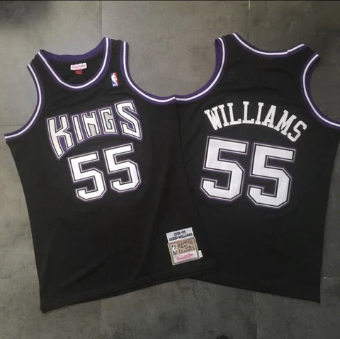 Sacramento Kings Jason Williams Black regular season Retro Vintage Jersey Cover