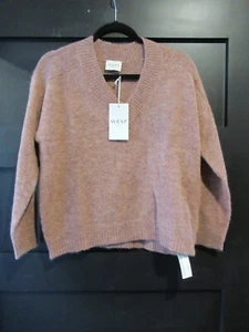 Wrap London Alpaca-Blend V-Neck Sweater Dusty Rose Size 2 *NWT* - Picture 1 of 5
