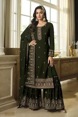Donna Matrimonio Indiano Salwar Designer Kameez Pakistano Festa Sharara Palazzo • 58.72€