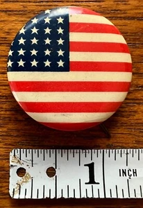 Antique American Flag Political Pin Pinback President Campaign Button - Picture 1 of 2