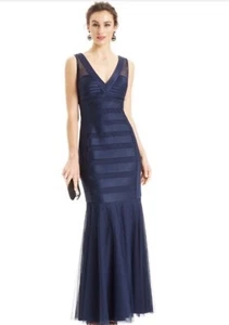 JS Collections Mermaid A-Line Blue Gown - Picture 1 of 7