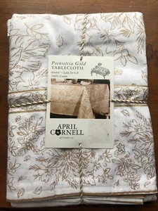 APRIL CORNELL Weihnachtsstern Gold 60 X 84 Tischdecke Neu in Verpackung - Bild 1 von 2