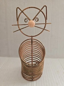 Mid Century Modern Industrial Gold Metal Cat Letter Holder Desk Accessory - Picture 1 of 6