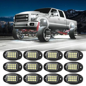 Kit 12 Cialde Luci LED Roccia Bianche,Fuoristrada Sottoscocca Auto Camion Sotto Luci Luminose - Foto 1 di 24