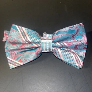 Stacy Adams Handmade Elegant Pink Paisley Adjustable Pretied Bowtie Bow Tie - Picture 1 of 5