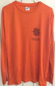 Sun N Sand Men’s Size Large Outdoor Sport Activewear Shirt Orange Long Sleeve 