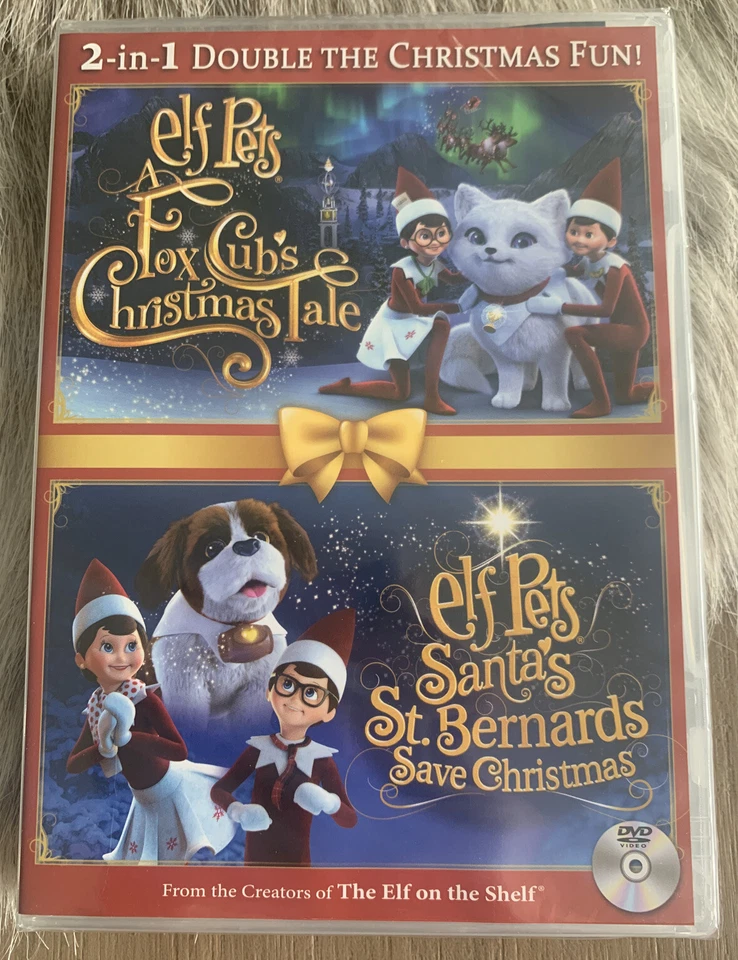Elf Pets 2-in-1 Double The Christmas Movies DVD 2019 Fox Cub St Bernard D10104