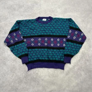 Vintage Abstrakter Strickpullover Gemustert Grobstrick Pullover Damen XL - Bild 1 von 5