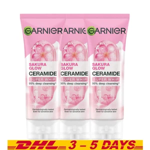 Pack 3 Garnier Skin Naturals Sakura Glow Glowing Face Wash 100ml (EXP: 12/2027) - Picture 1 of 8
