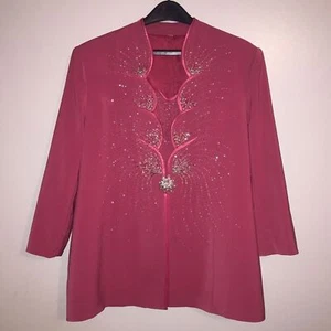 Formal beaded jacket coat & top Champagne Italy Mother of The Bride embellished - Picture 1 of 16