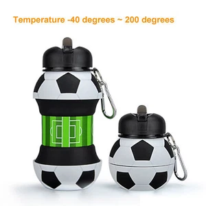 Collapsible Silicone Water Bottle BPA Free Hiking Sport Travel Balls Shaped - Picture 1 of 17