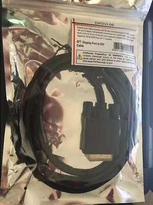 6 Ft DisplayPort to DVI Cable DPDVI-06 - New - Image 1 of 2